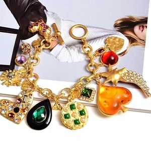"Charm" Statement Link Charm Bracelet, gold
